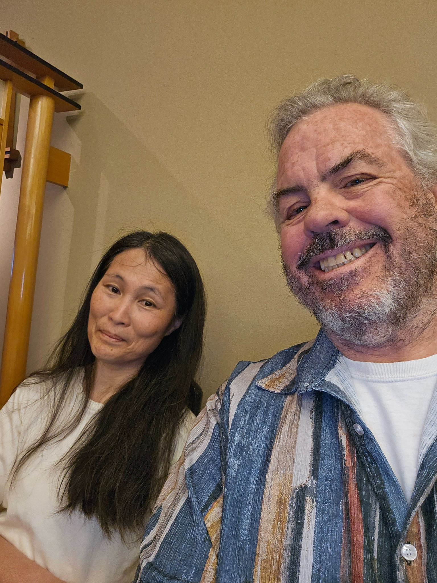 Brad and Tomoko breakfast selfie.