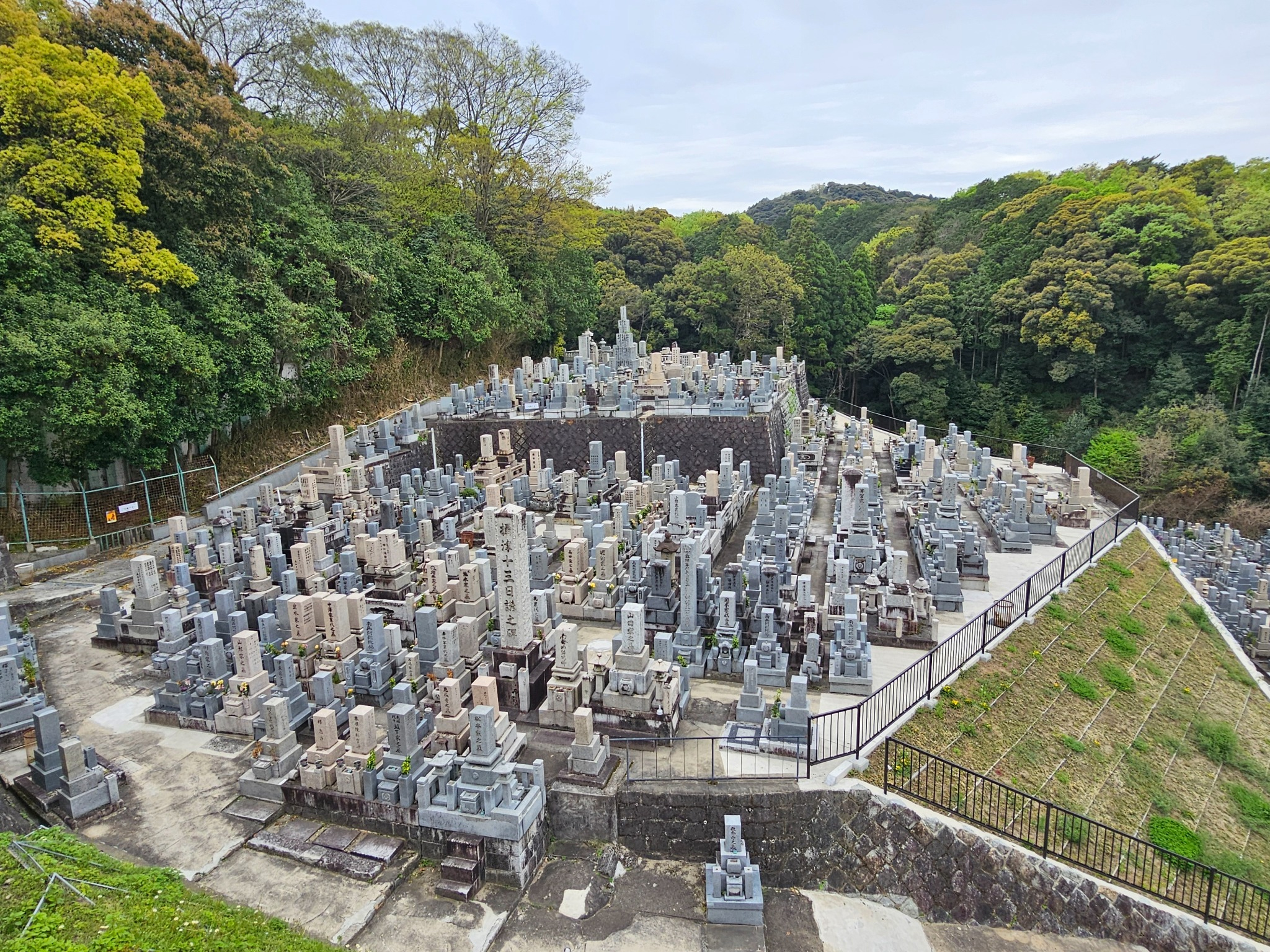 Kyoto cemetery terraces of remembrance.