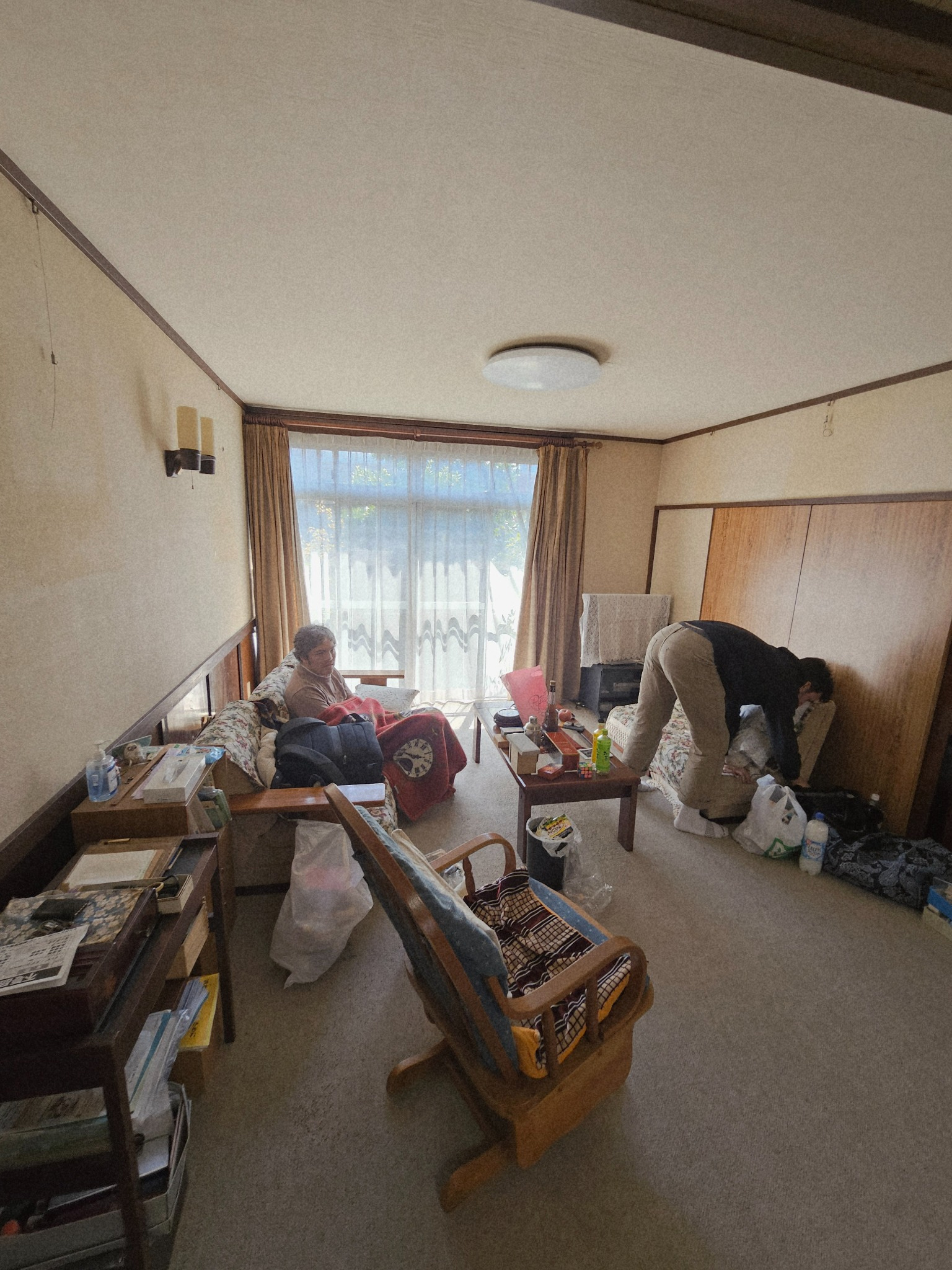 Living room during cleanout in the Hanasaki house.
