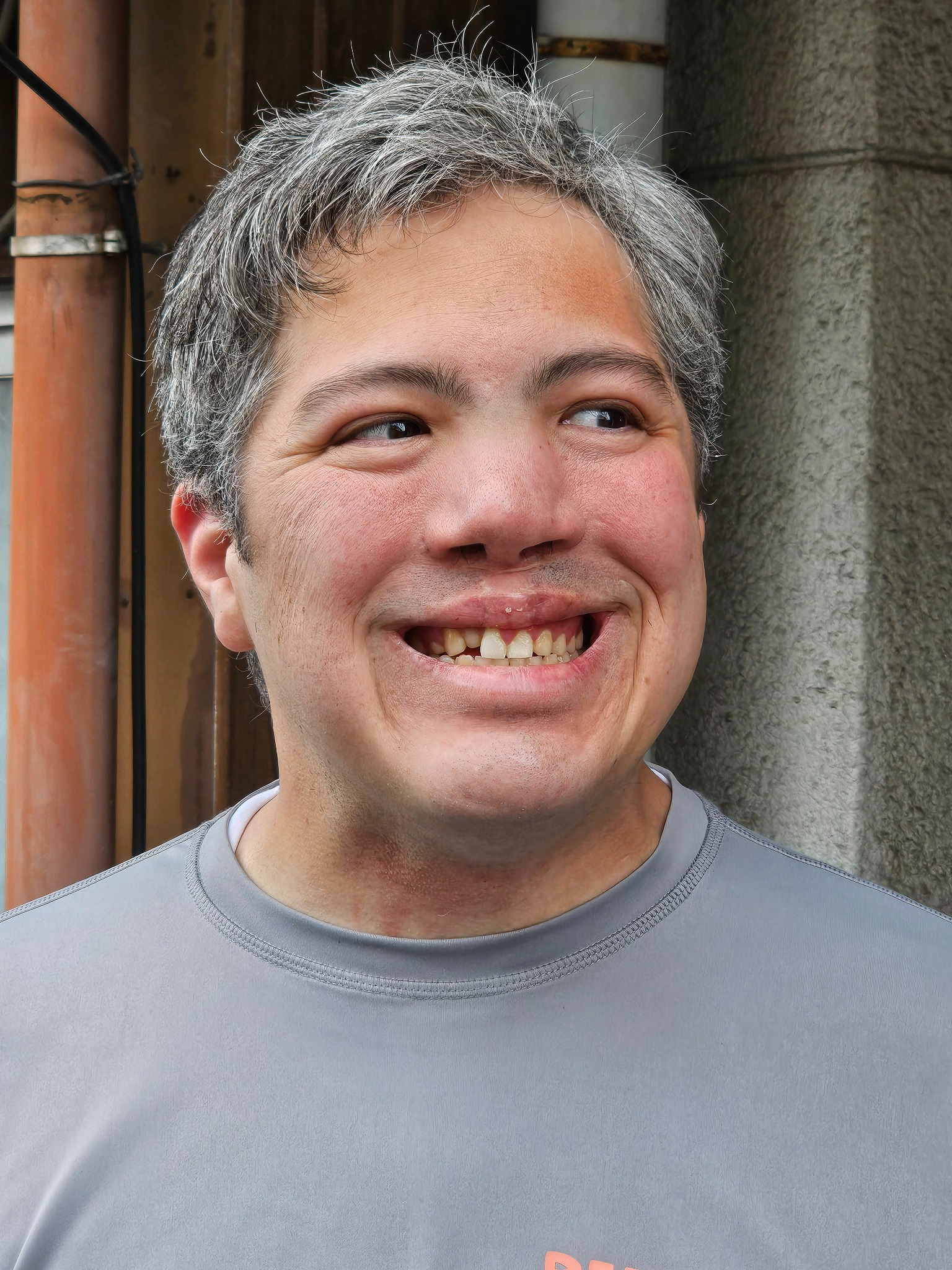 Tatsunari after the barbershop.