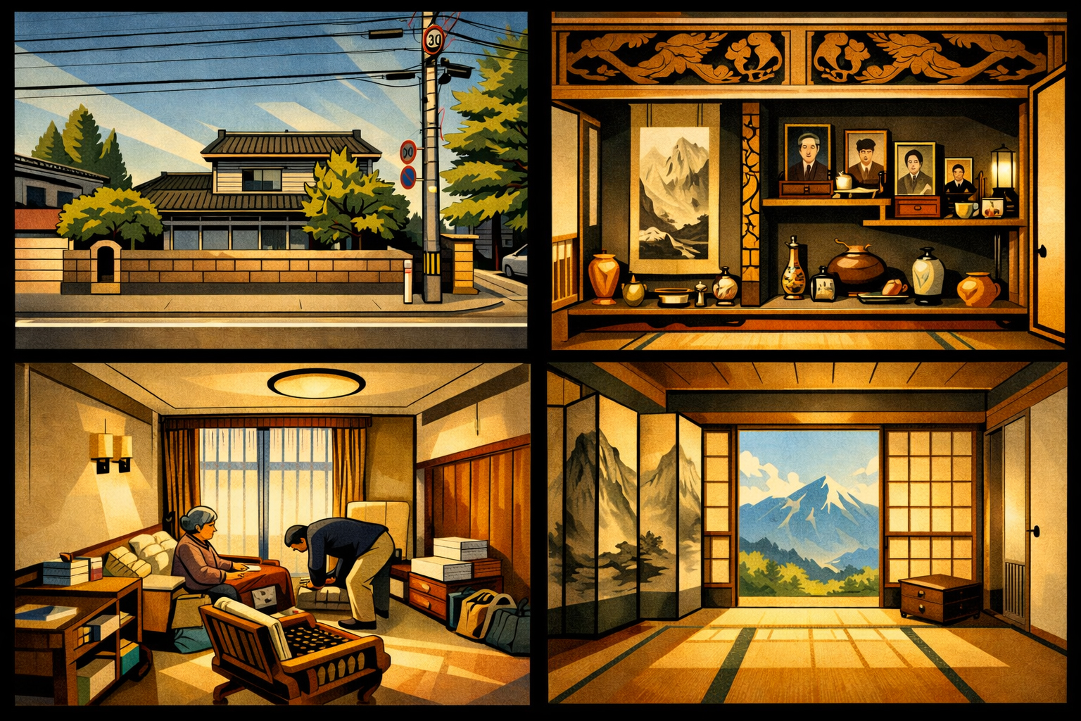 Art deco AI imagination of the Hanasaki home.